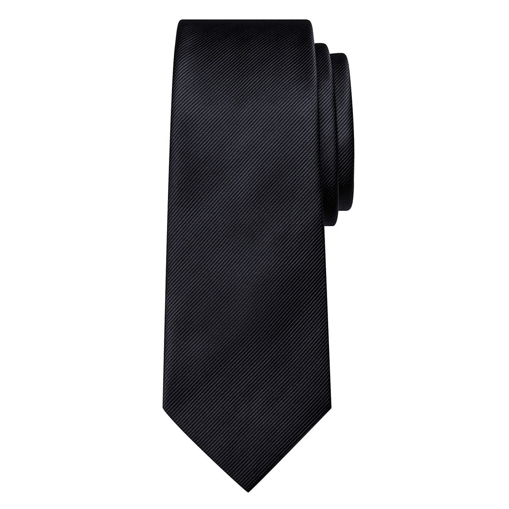 GentCrest Black Solid Tie Hanky Cufflinks Set - Image 2
