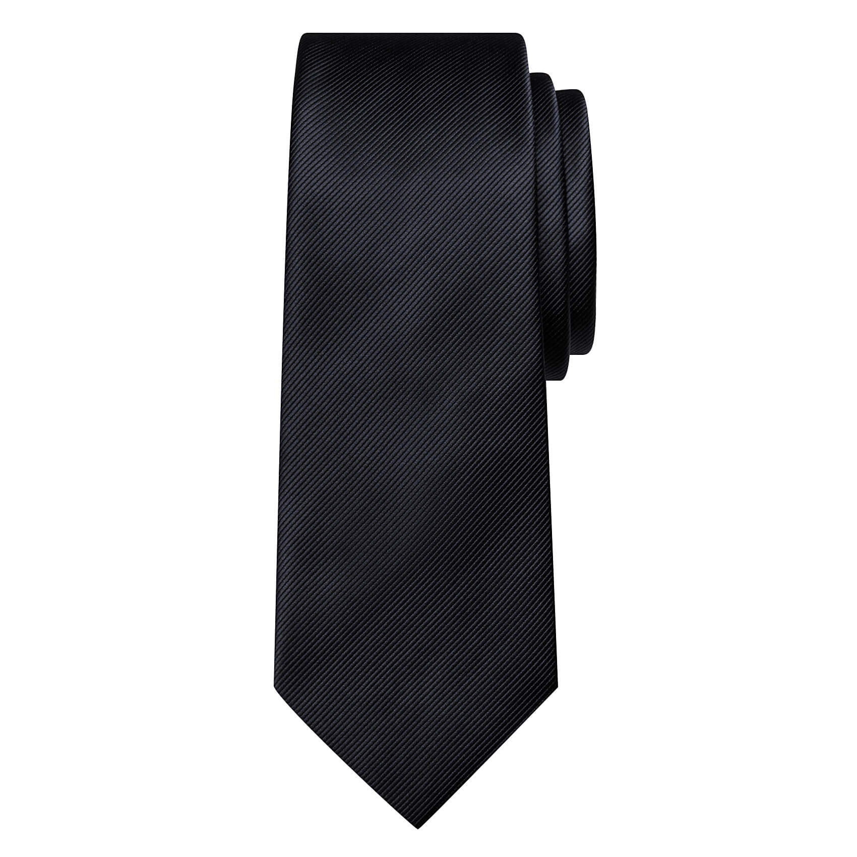 GentCrest Black Solid Tie Hanky Cufflinks Set - Image 2