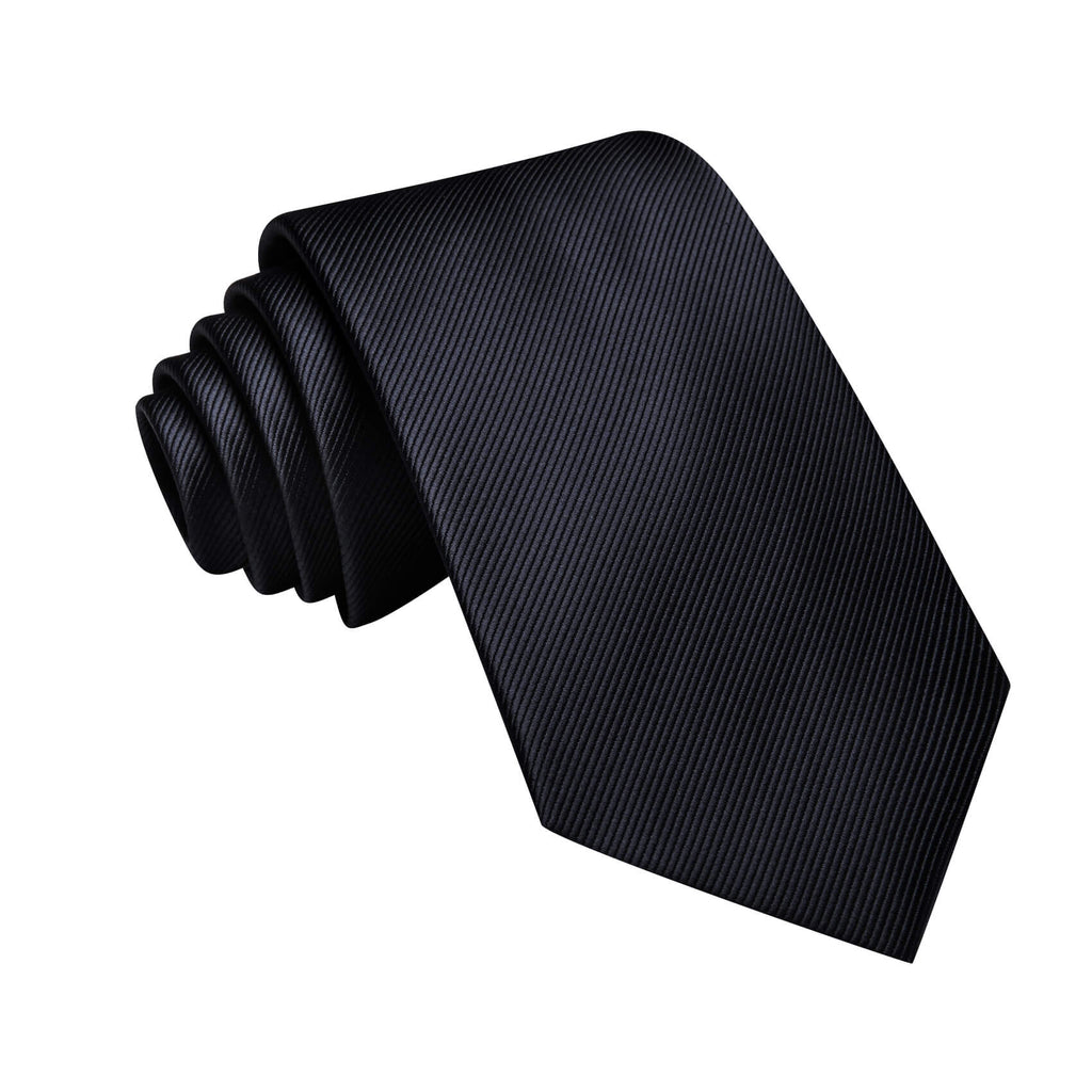 GentCrest Black Solid Tie Hanky Cufflinks Set - Image 3