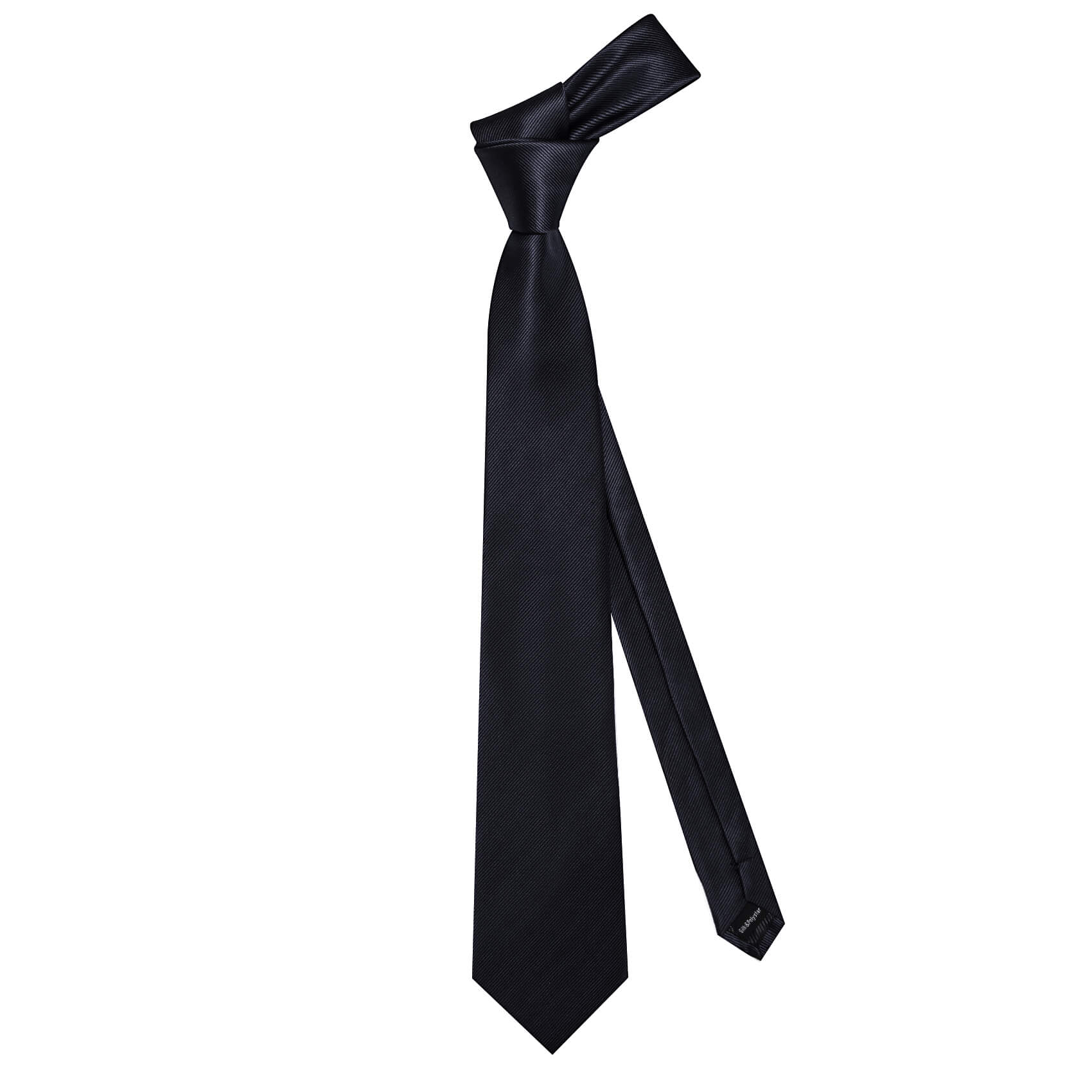 GentCrest Black Solid Tie Hanky Cufflinks Set - Image 4