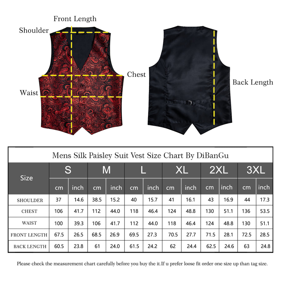 Regal Black & Crimson Paisley Vest Set - GentCrest - View 7