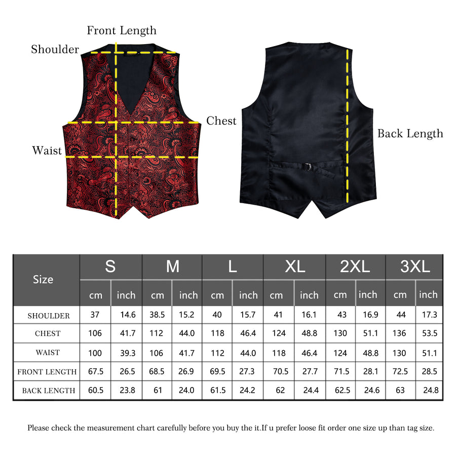 Luxury Red Paisley Vest Set - GentCrest - View 7