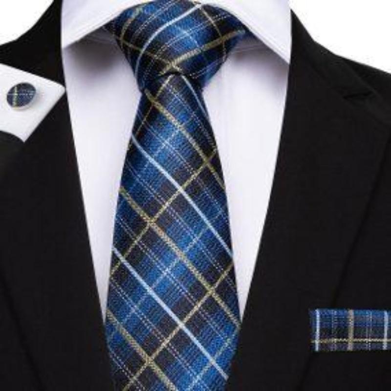 Business Plaid Silk Tie Set - GentCrest