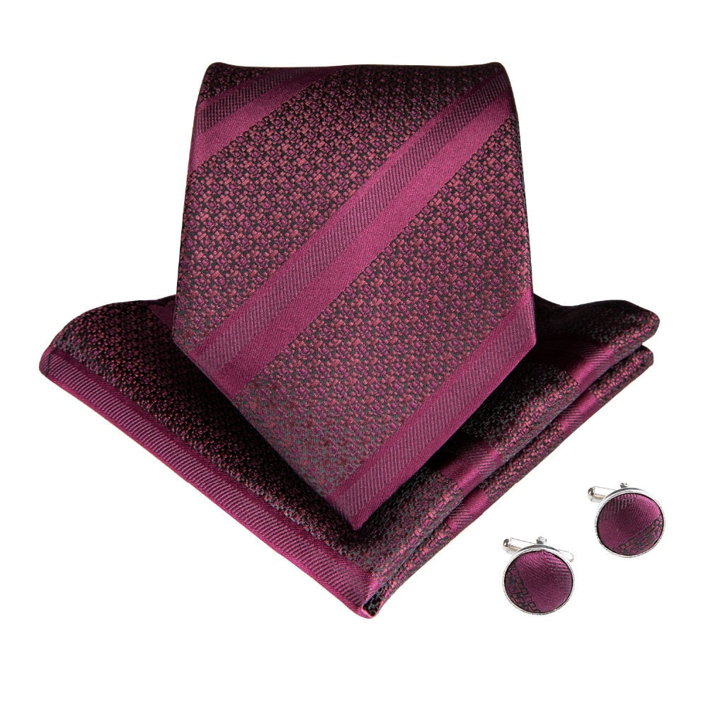 Burgundy Hero Silk Tie Set - GentCrest - View 2