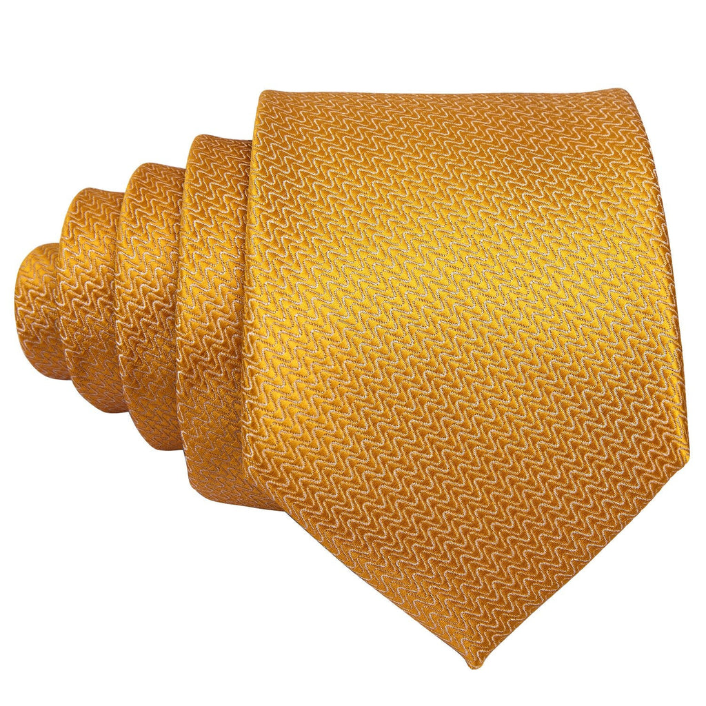 Golden Waves Silk Tie Set - GentCrest - View 4