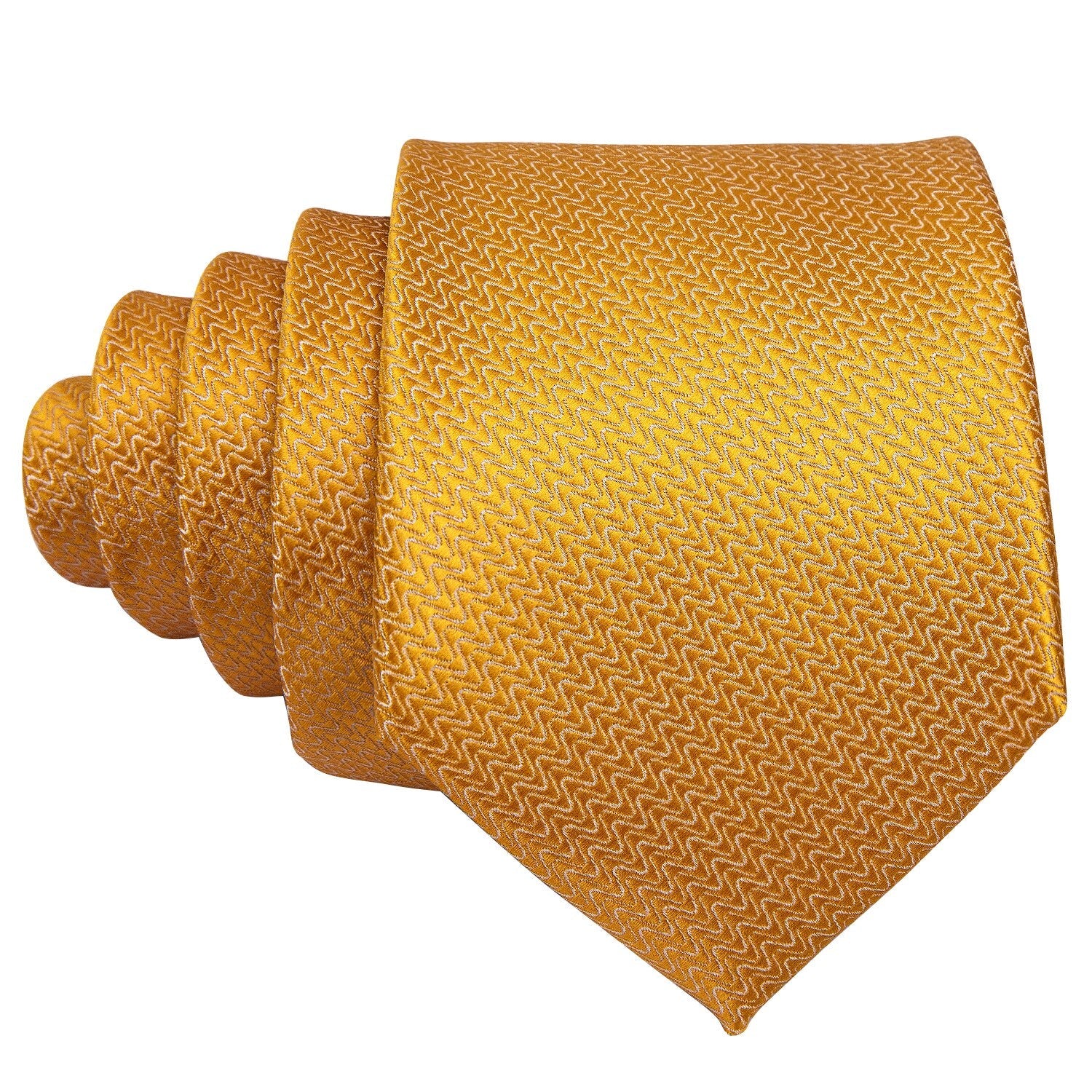 Golden Waves Silk Tie Set - GentCrest - View 4