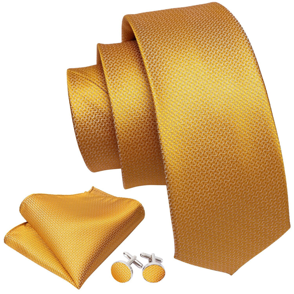 Golden Waves Silk Tie Set - GentCrest - View 3