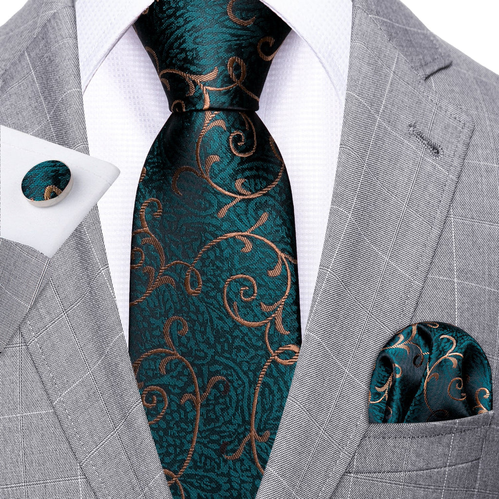 Forest Green Silk Tie Set - GentCrest - View 3