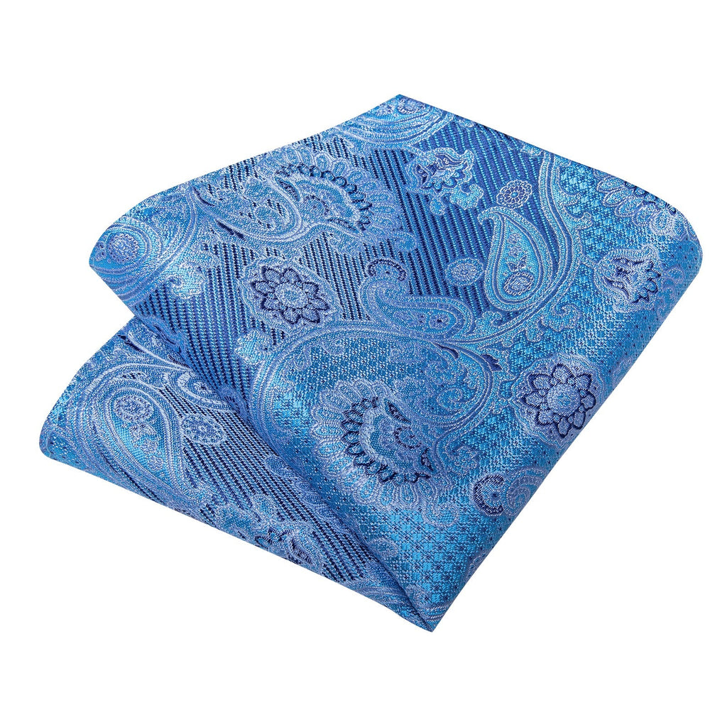 GentCrest Blue Floral Tie Hanky Cufflinks Set - Image 6