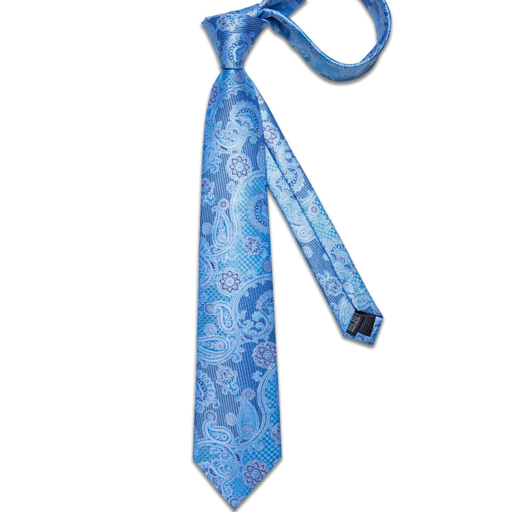 GentCrest Blue Floral Tie Hanky Cufflinks Set - Image 7