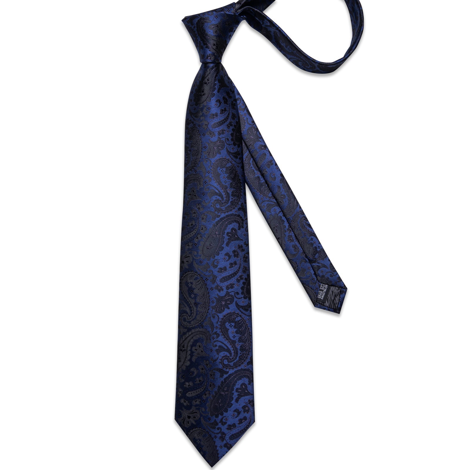GentCrest Black Paisley Tie Hanky Cufflinks Set - Image 7