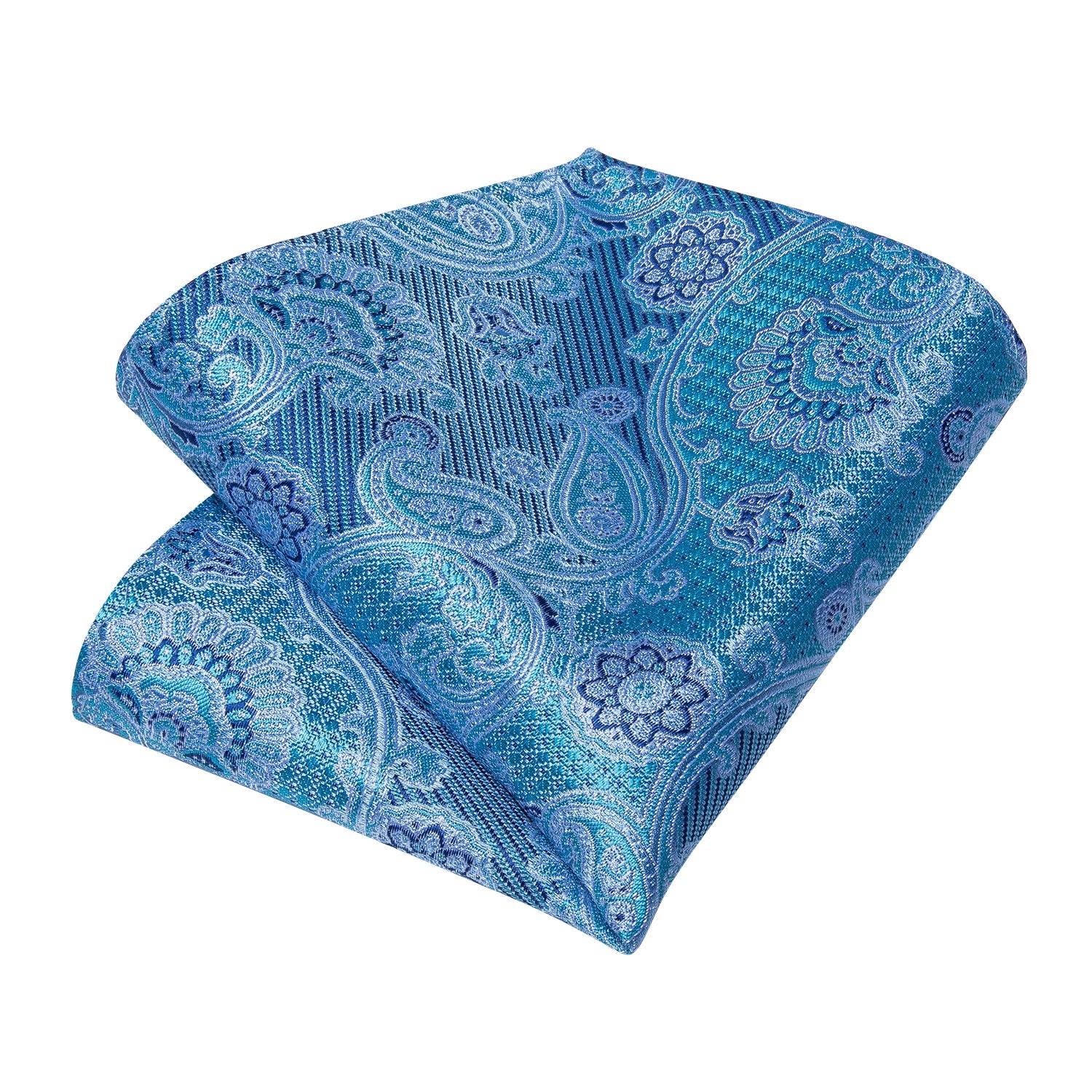 GentCrest Blue Paisley Tie With Clips - Image 4