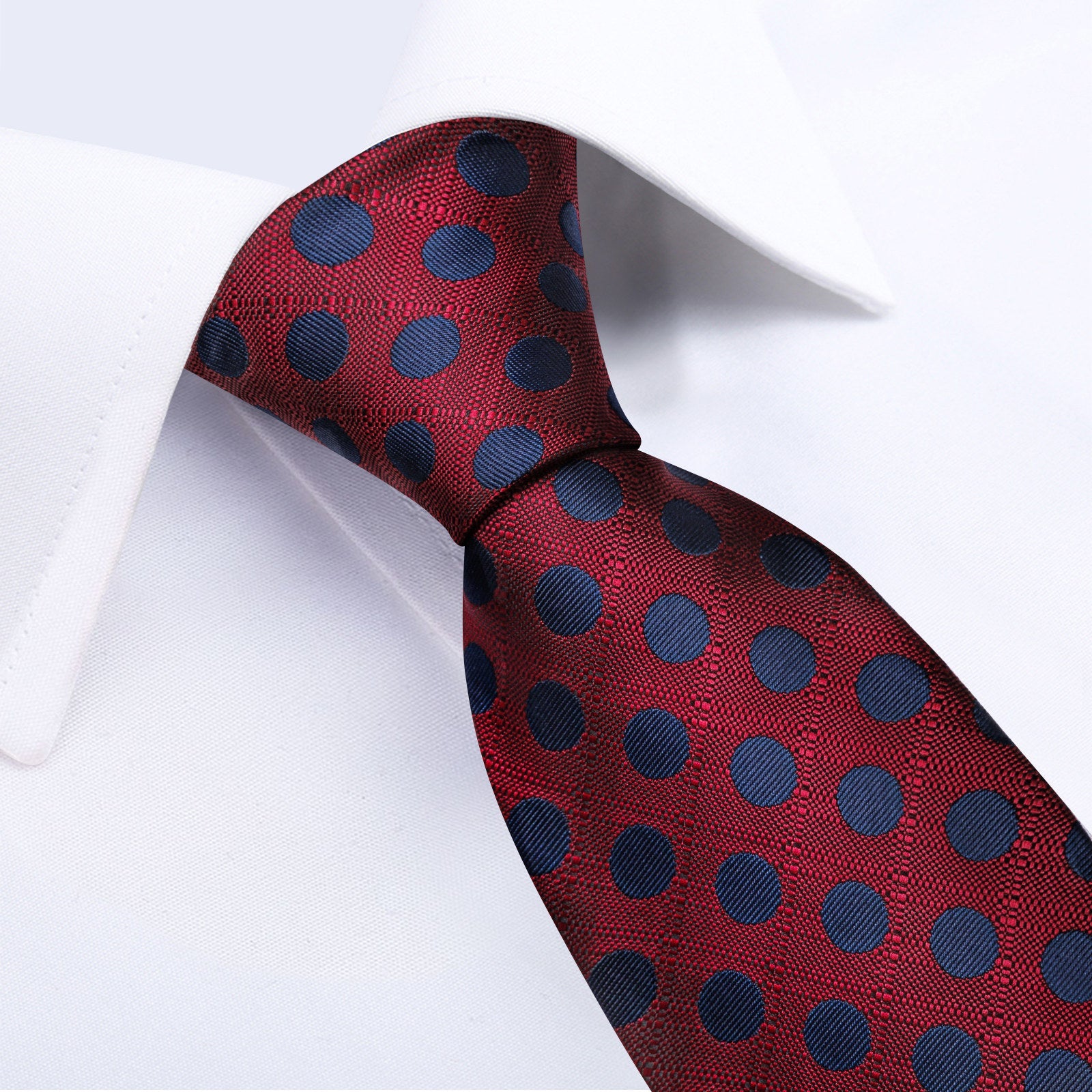 GentCrest Burgundy Polka Dot Tie Hanky Cufflinks Set - Image 4