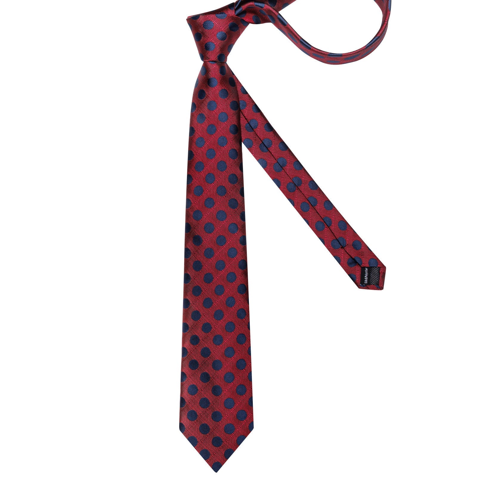 GentCrest Burgundy Polka Dot Tie Hanky Cufflinks Set - Image 6