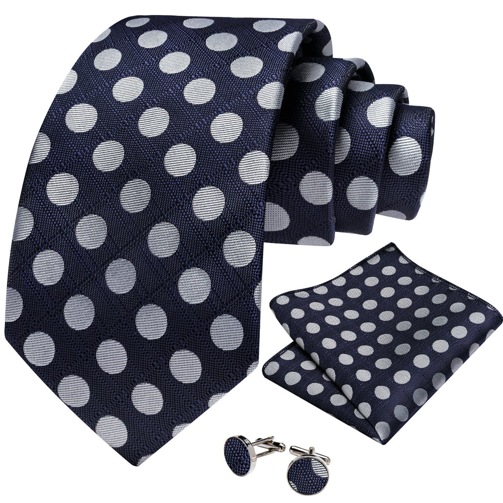 GentCrest Blue Polka Dot Tie Hanky Cufflinks Set - Image 2