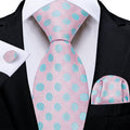 GentCrest Pink Polka Dot Tie Hanky Cufflinks Set - Image 1