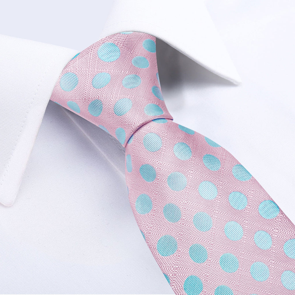 GentCrest Pink Polka Dot Tie Hanky Cufflinks Set - Image 3
