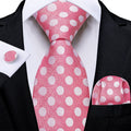 GentCrest Pink Polka Dot Tie Hanky Cufflinks Set - Image 1