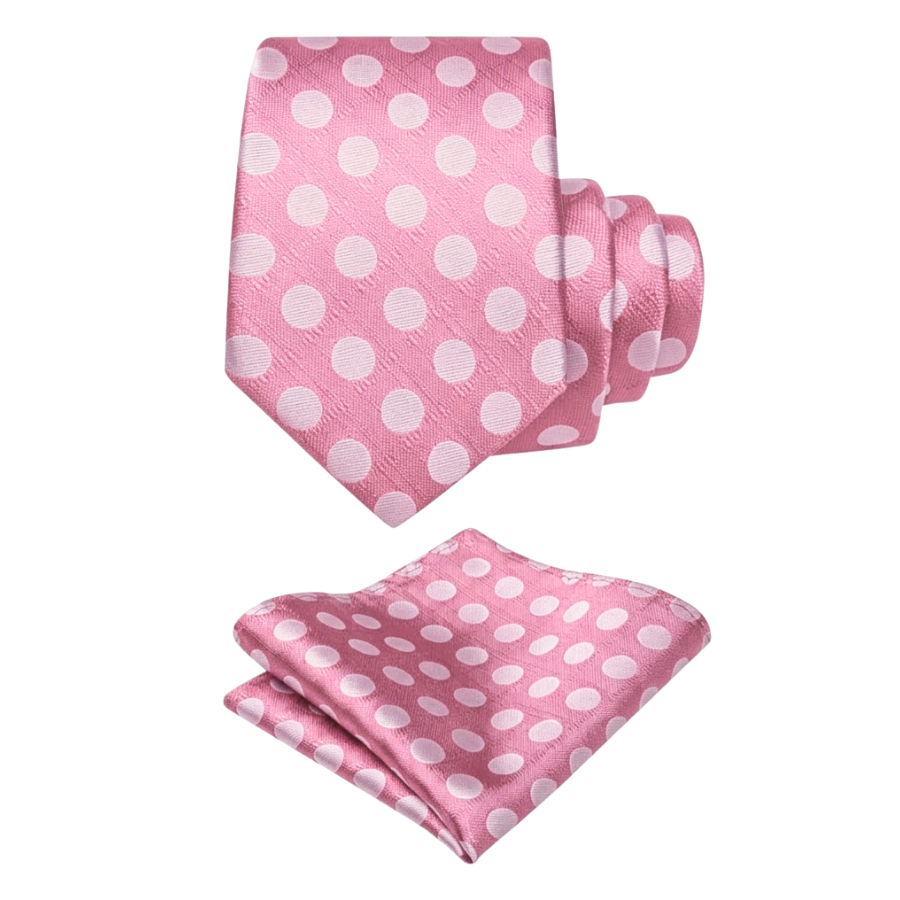 GentCrest Pink Polka Dot Tie Hanky Cufflinks Set - Image 3