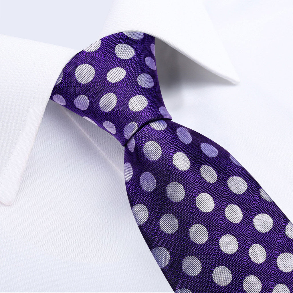 GentCrest Purple Polka Dot Tie Hanky Cufflinks Set - Image 4