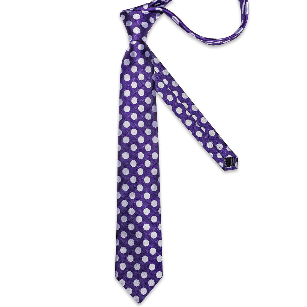 GentCrest Purple Polka Dot Tie Hanky Cufflinks Set - Image 6