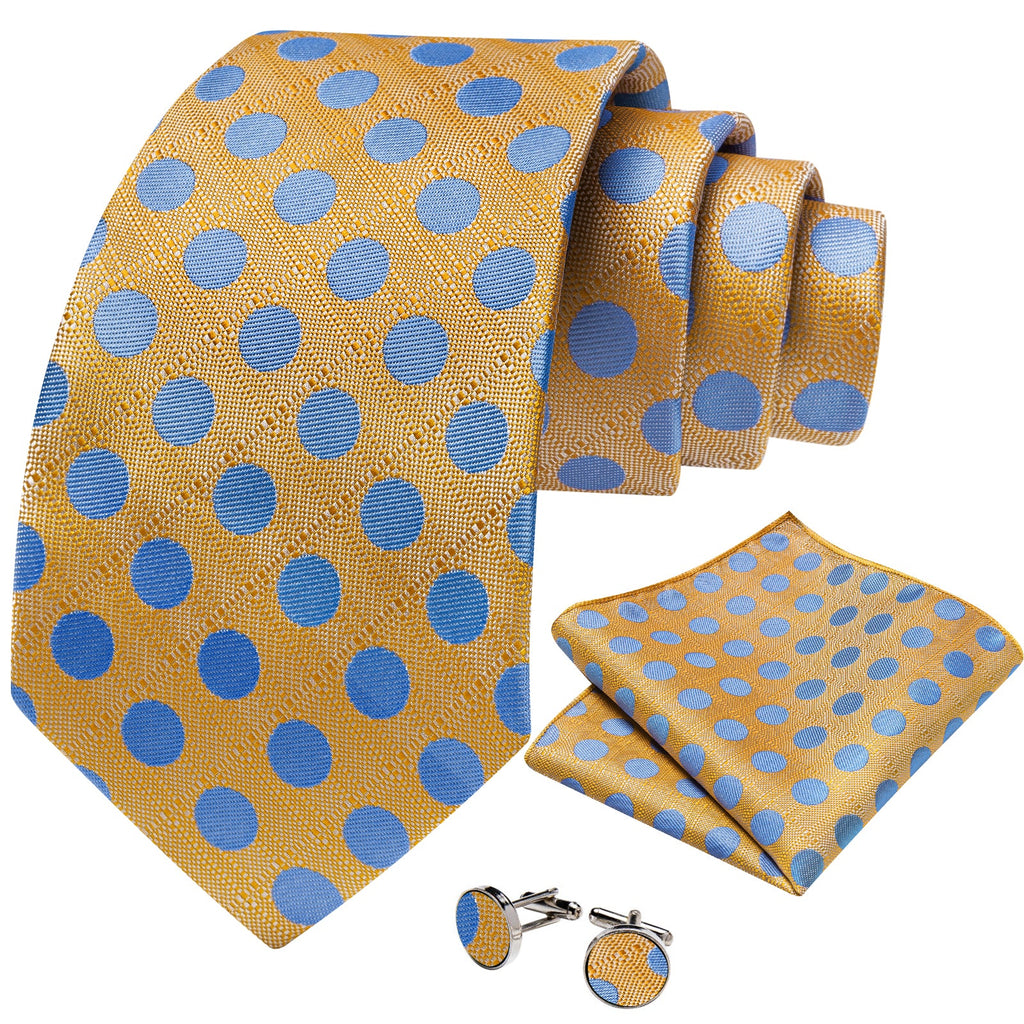 GentCrest Orange Polka Dot Tie Hanky Cufflinks Set - Image 2