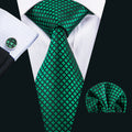 GentCrest Green Plaid Tie Hanky Cufflinks Set - Image 1