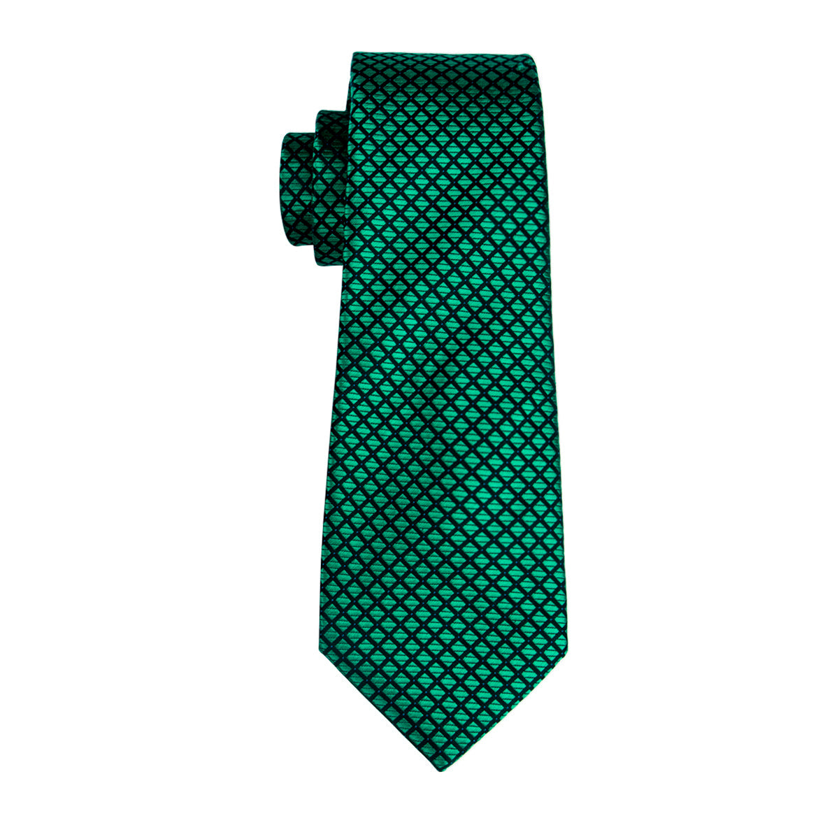 GentCrest Green Plaid Tie Hanky Cufflinks Set - Image 5