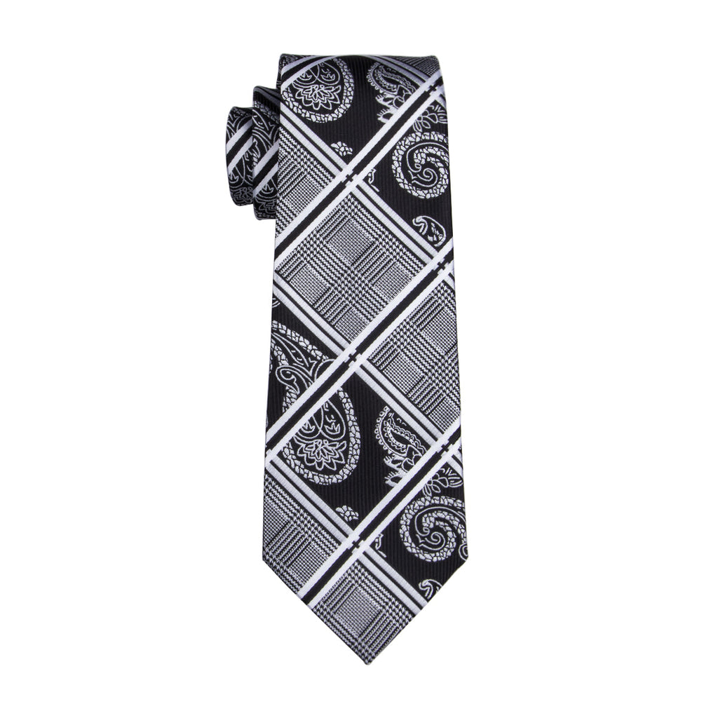 GentCrest Black Plaid Tie Hanky Cufflinks Set - Image 4