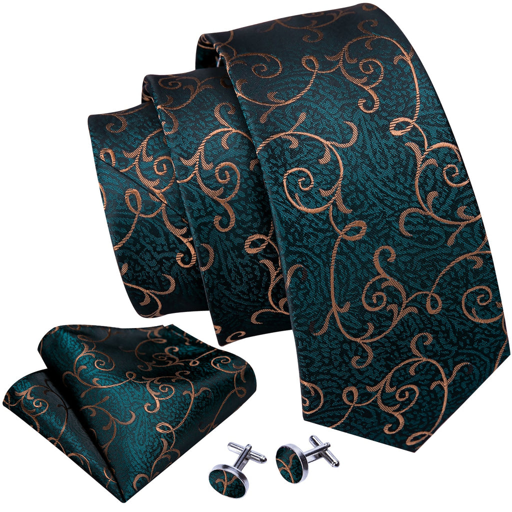 Forest Green Silk Tie Set - GentCrest - View 2