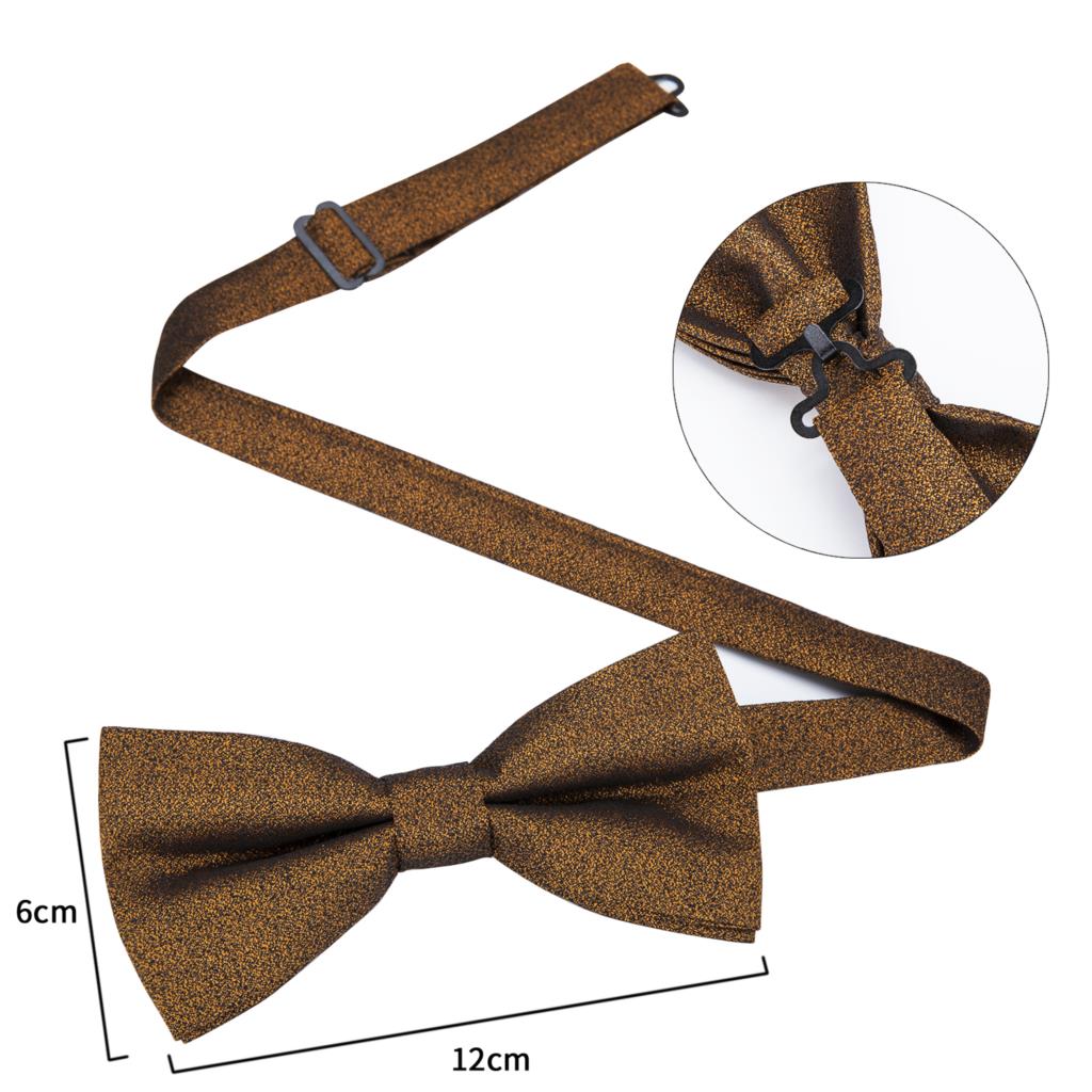 Black Silk Bow Tie Set with Pocket Square & Cufflinks - GentCrest - View 5