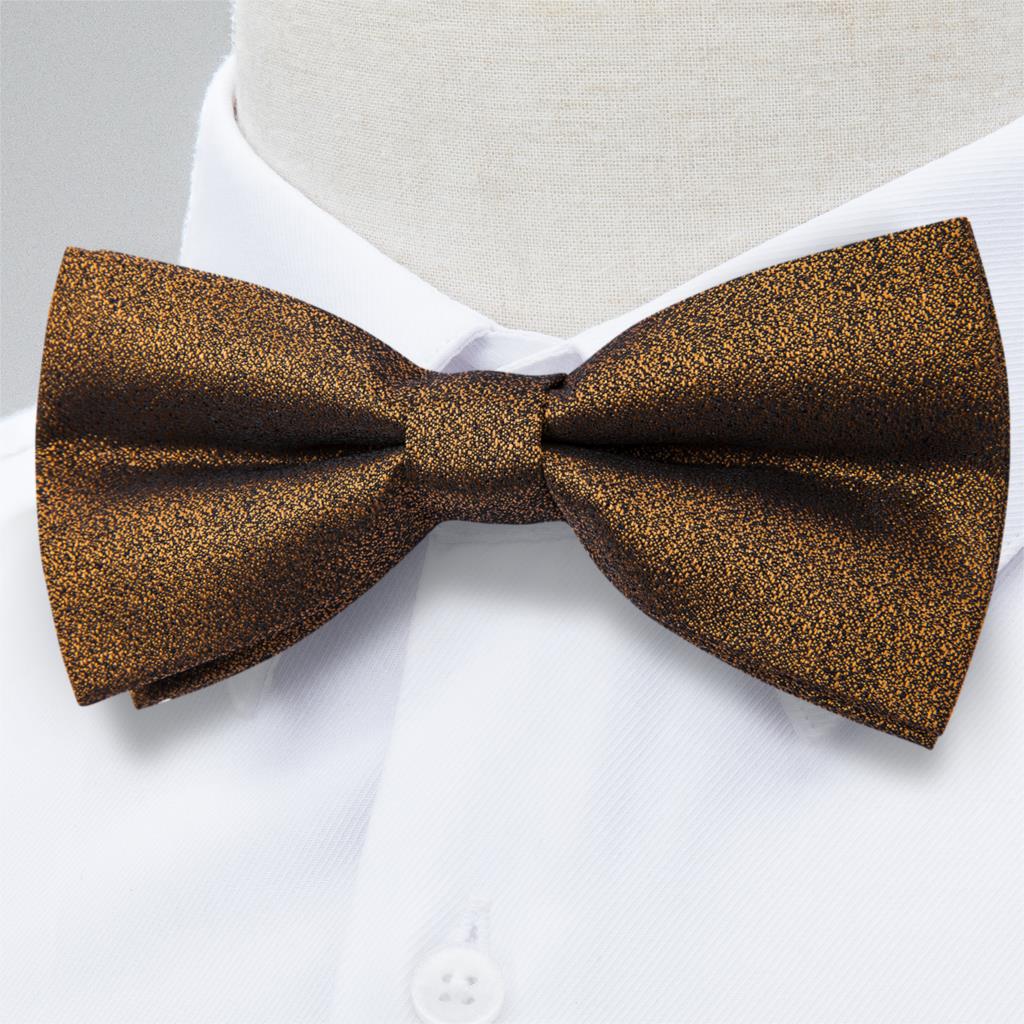 Black Silk Bow Tie Set with Pocket Square & Cufflinks - GentCrest - View 3
