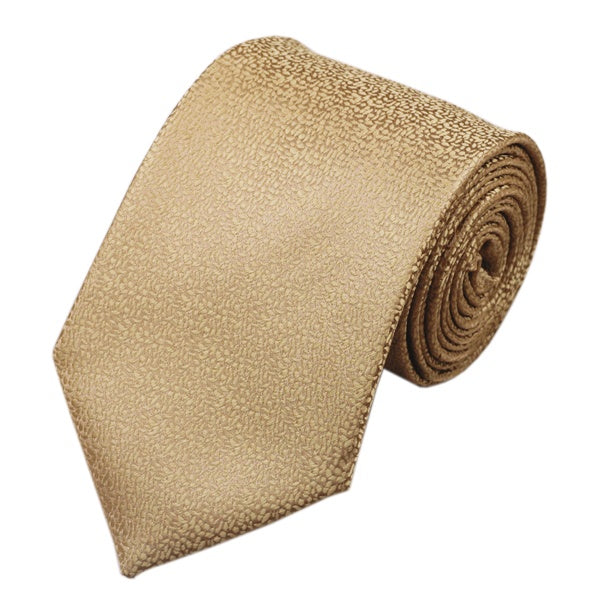 Gold Silk Tie Set with Pocket Square & Cufflinks - GentCrest - View 3