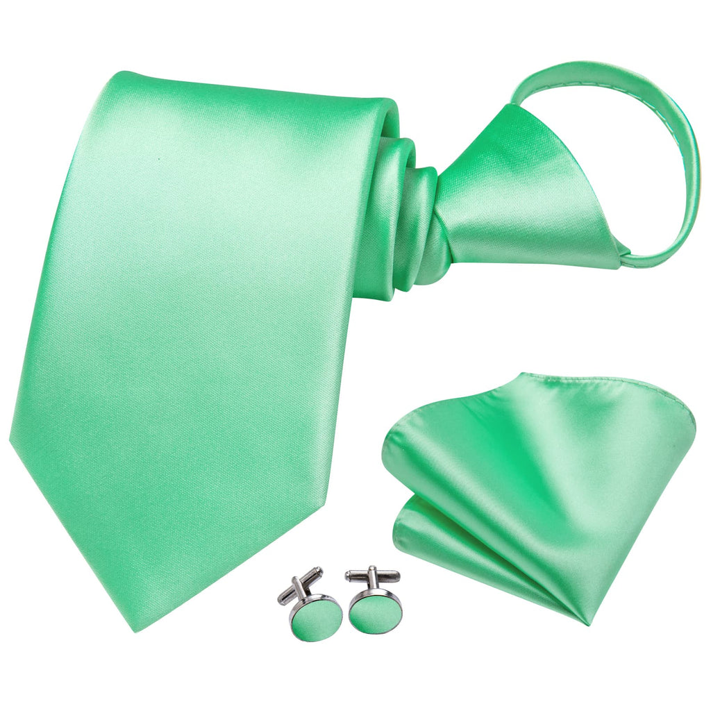 GentCrest Green Solid Tie Hanky Cufflinks Set - Image 2