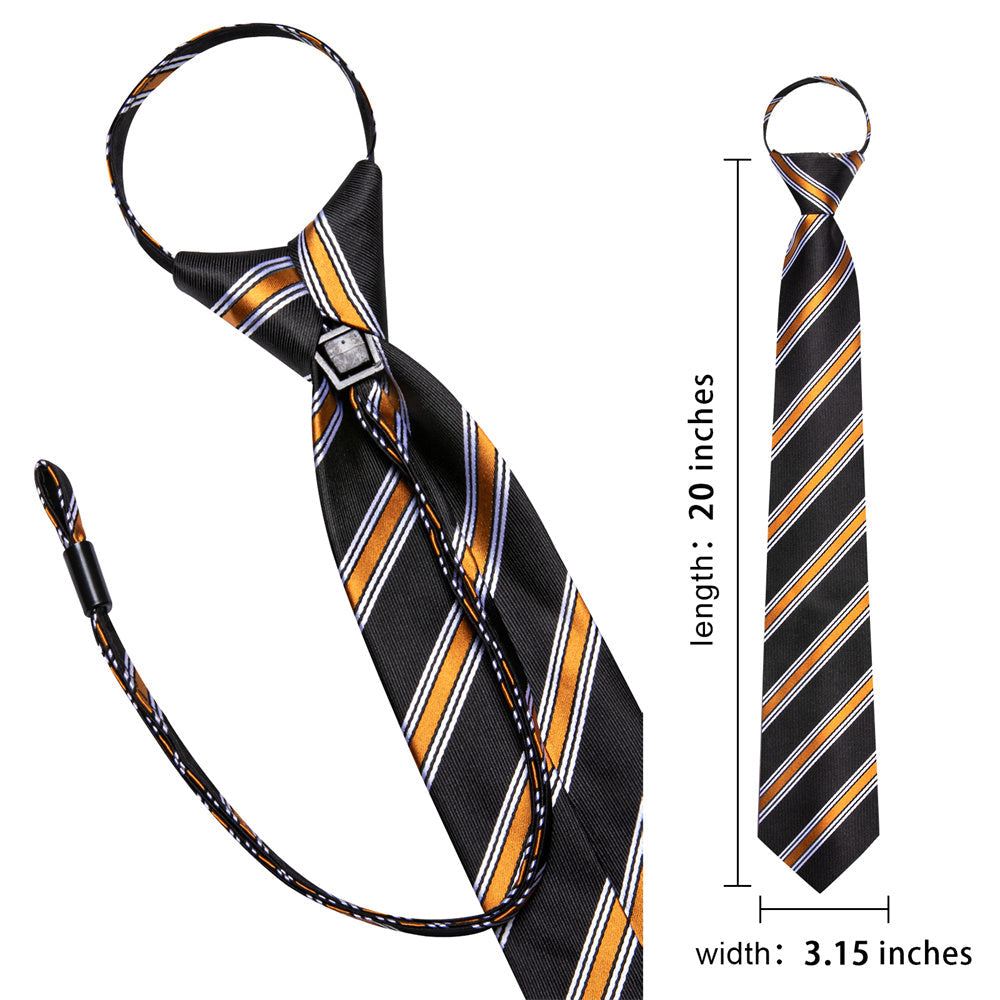 GentCrest Black Striped Tie Hanky Cufflinks Set - Image 5