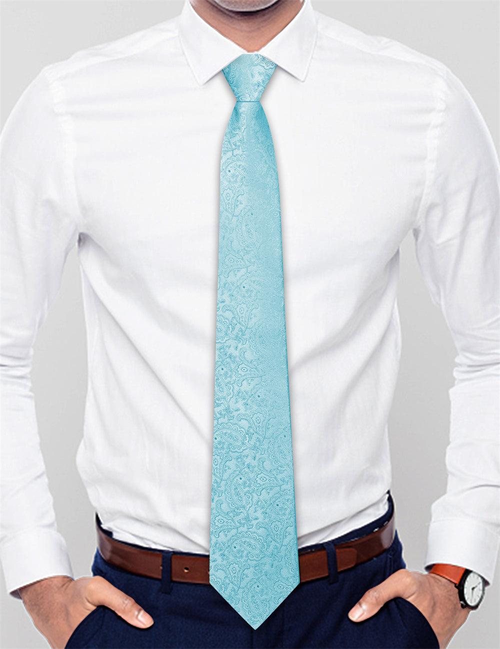 GentCrest Blue Paisley Tie Hanky Cufflinks Set - Image 3