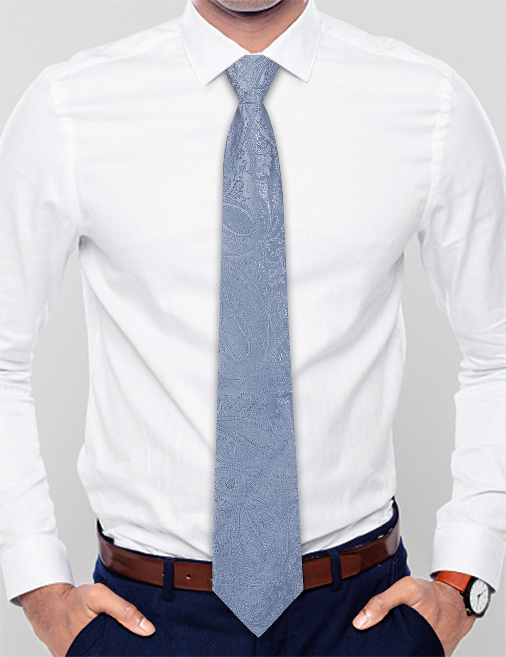 GentCrest Blue Paisley Tie Hanky Cufflinks Set - Image 2