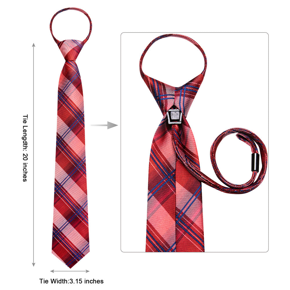 GentCrest Blue Plaid Tie Hanky Cufflinks Set - Image 6