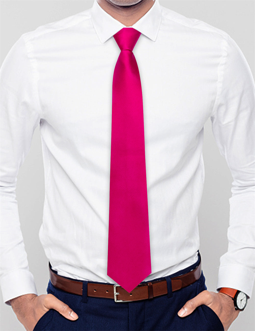 GentCrest Red Solid Tie Hanky Cufflinks Set - Image 3