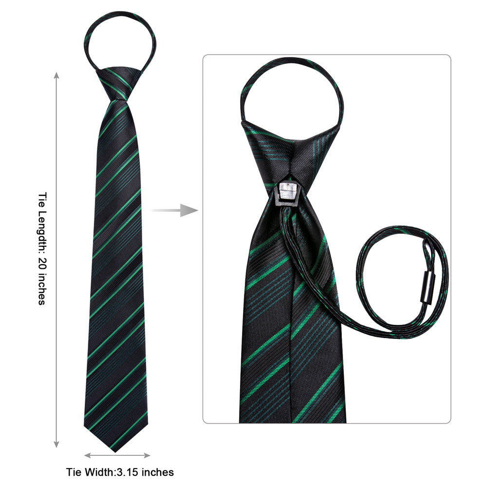 GentCrest Black Striped Tie Hanky Cufflinks Set - Image 6