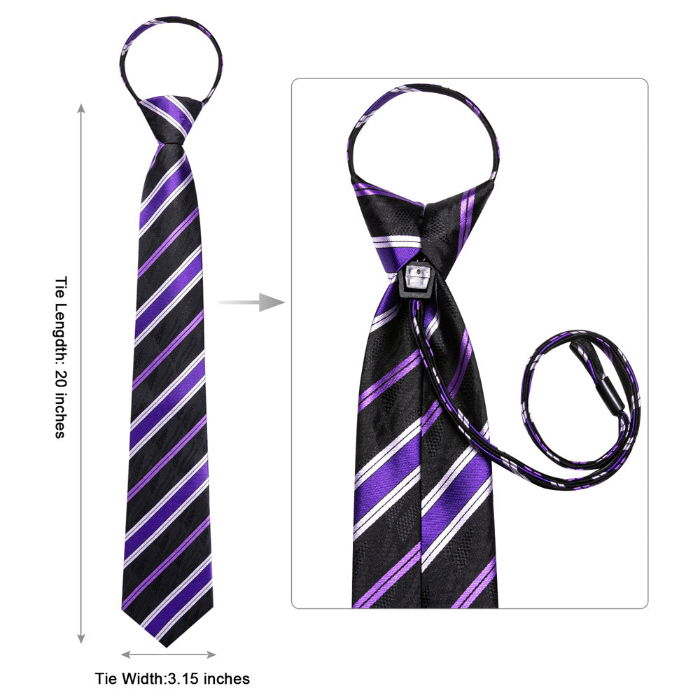 GentCrest Black Striped Tie Hanky Cufflinks Set - Image 6