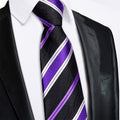 GentCrest Black Striped Tie Hanky Cufflinks Set - Image 1