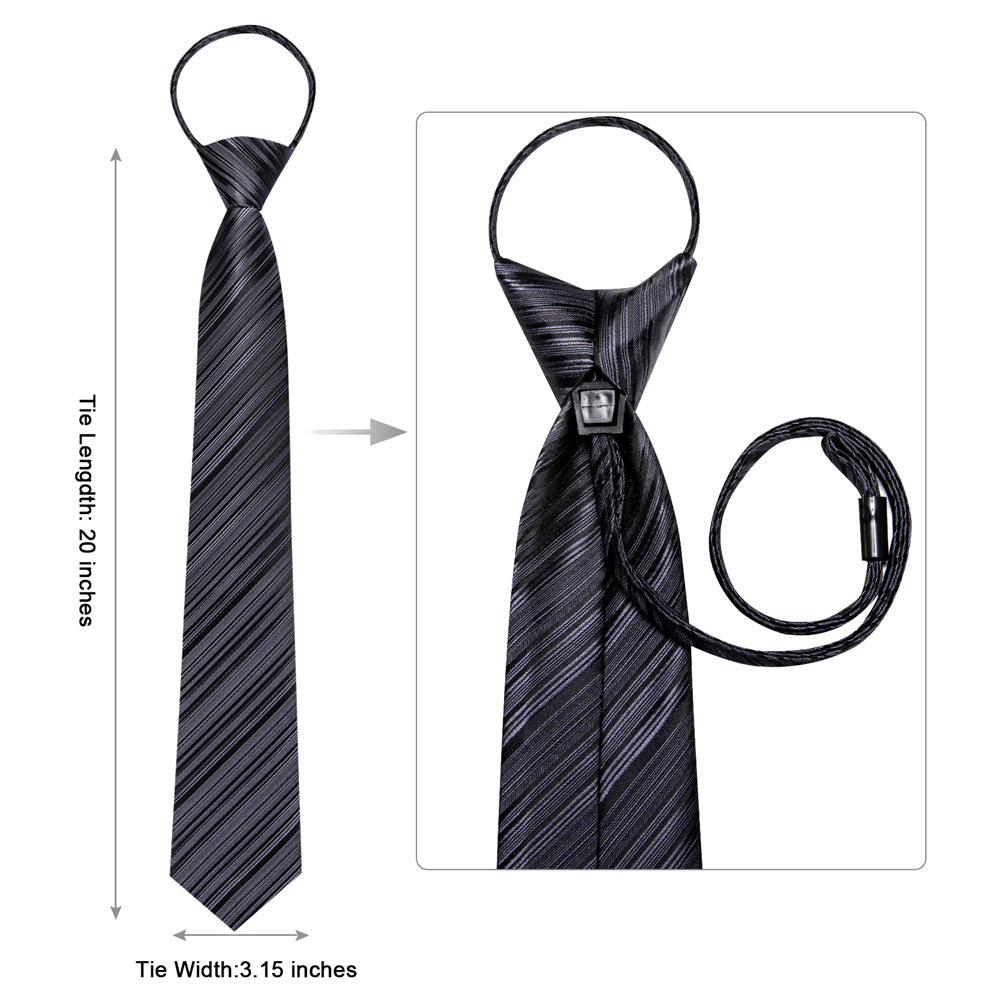 GentCrest Black Striped Tie Hanky Cufflinks Set - Image 6