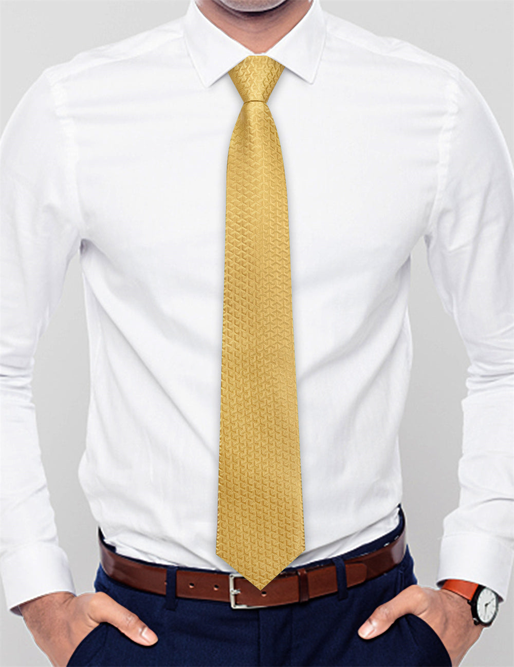 GentCrest Red Geometric Tie Hanky Cufflinks Set - Image 3