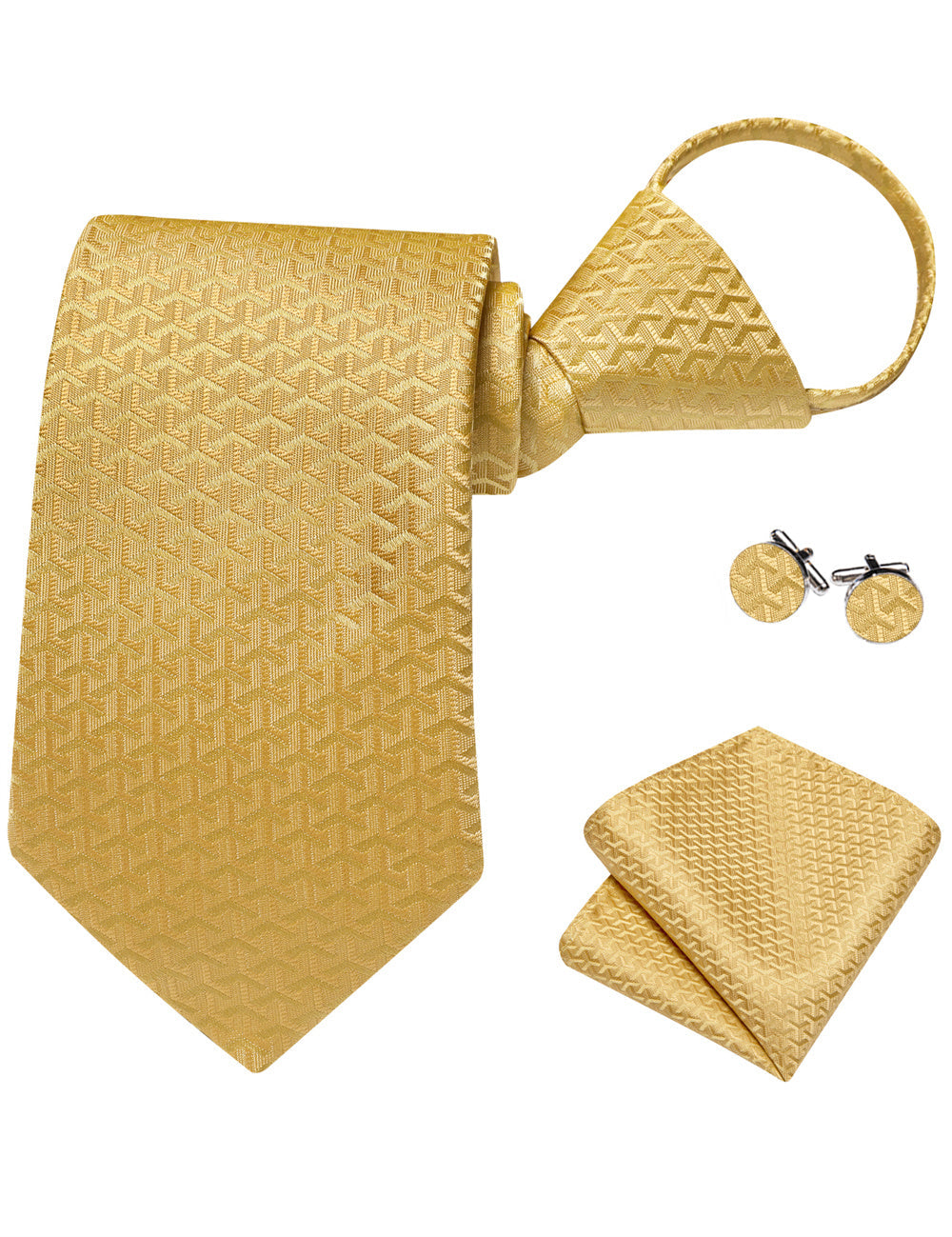 GentCrest Red Geometric Tie Hanky Cufflinks Set - Image 4