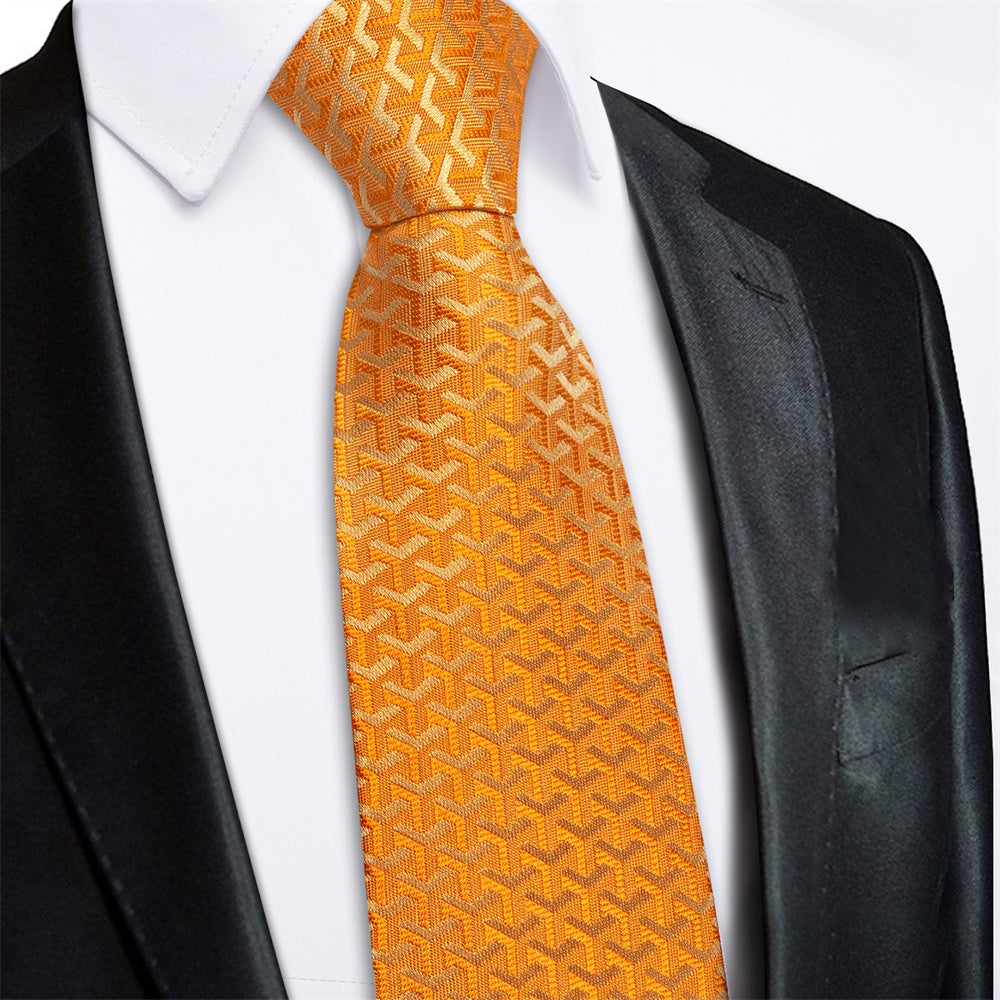 GentCrest Red Geometric Tie Hanky Cufflinks Set - Image 1