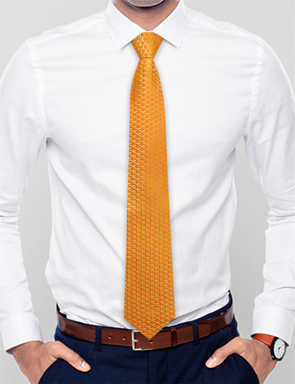 GentCrest Red Geometric Tie Hanky Cufflinks Set - Image 3