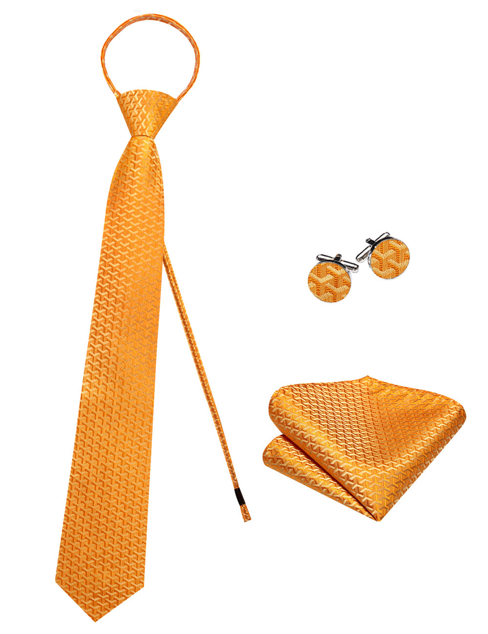 GentCrest Red Geometric Tie Hanky Cufflinks Set - Image 4