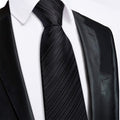 GentCrest Black Striped Tie Hanky Cufflinks Set - Image 1