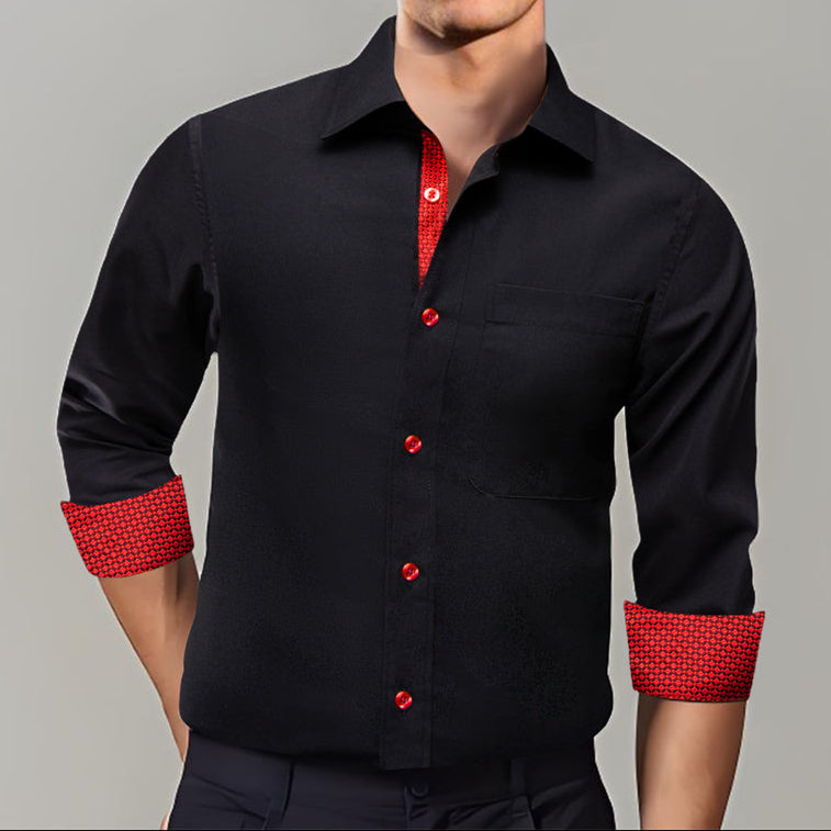 GentCrest Black Solid Shirt - Image 1
